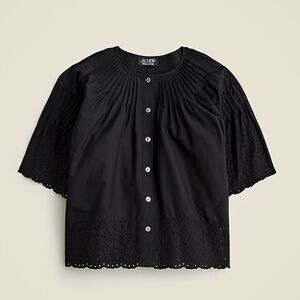 Black Eyelet Lace Top Blouse